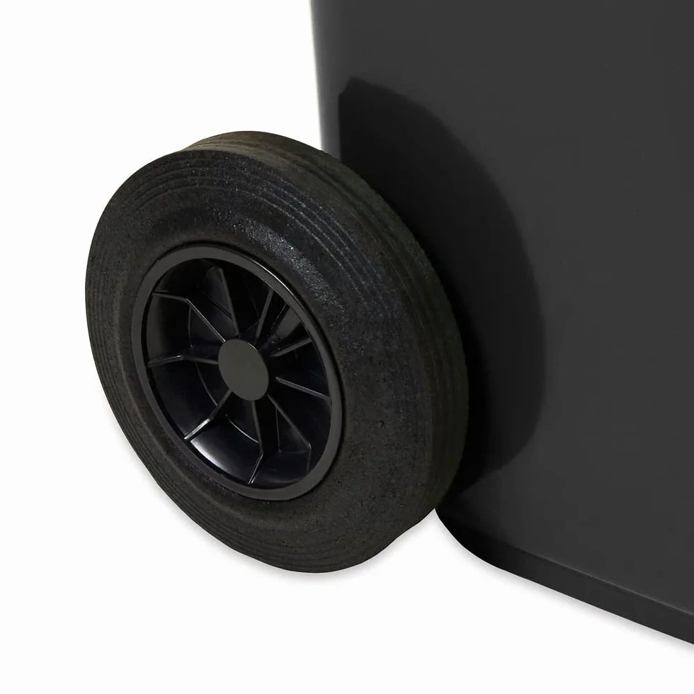 JESTIC Poubelle à roulettes 120 Litres Noir Tri Selectif garage Haut XXL