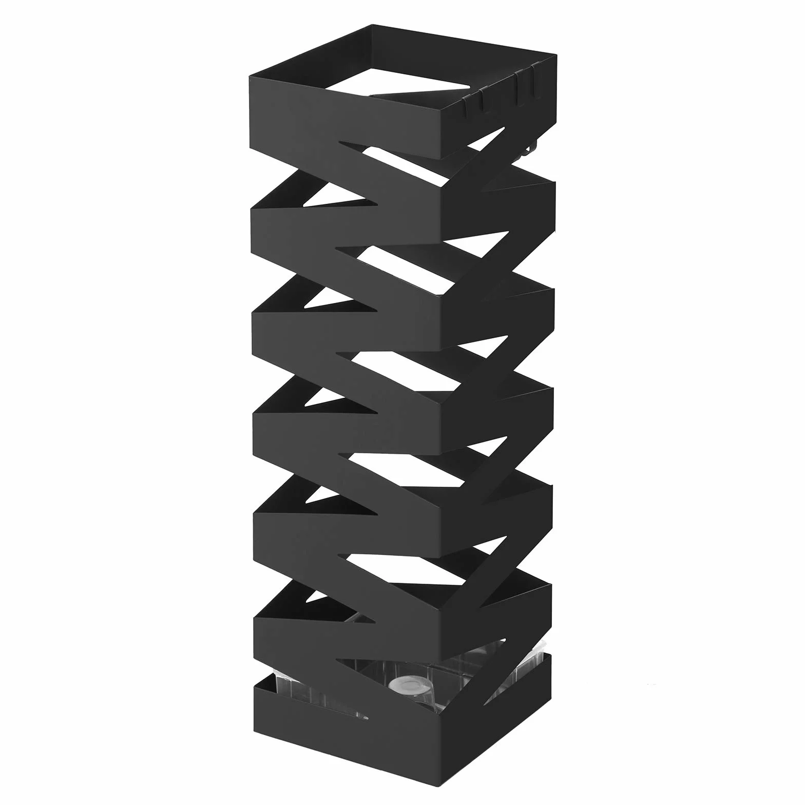 Songmics Porte parapluies en Métal Carré 49 x 15,5 x 15,5 cm Noir LUC16B