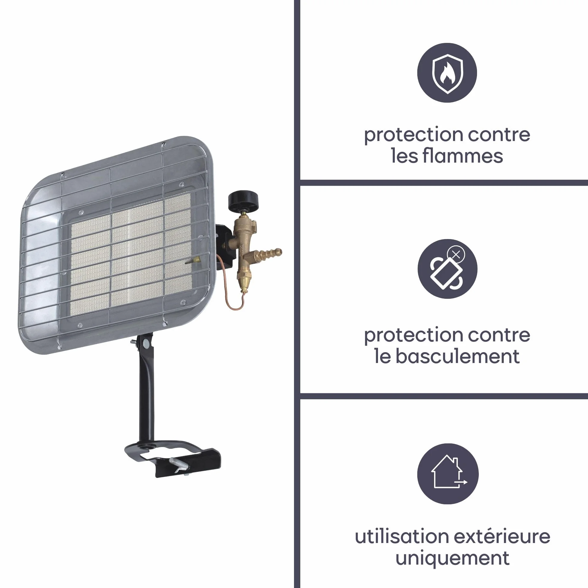 Perel Chauffage radiant au gaz 4500 W butane propane