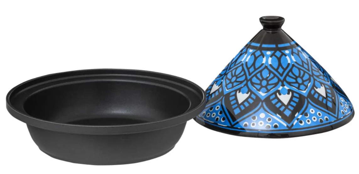 Tajine Induction et Vitro-céramique Traditionnel INOX Bleu 30,20 x 30,20 x 23 cm