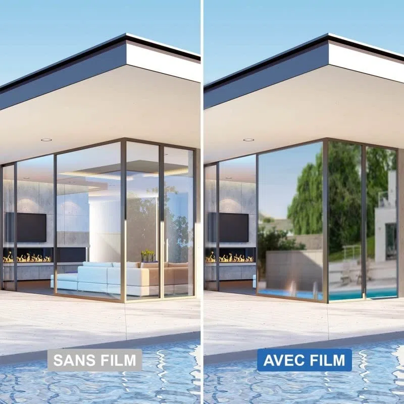 DIMEXACT - Film Anti Chaleur repositionnable pour Double vitrage - alu foncé - 120 cm x 1 m - en Rouleau