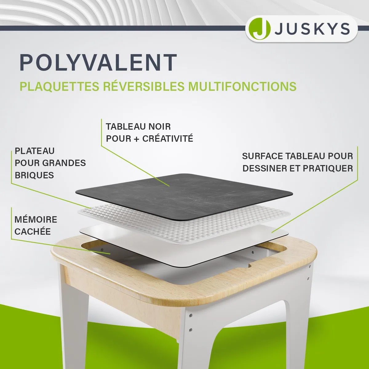 Juskys Ensemble de sièges pour Enfants Milou, Set 2 chaises & 1 Table en Bois, Table de Jeu avec Rangement, Coin Jeu pour Enfants, Naturel