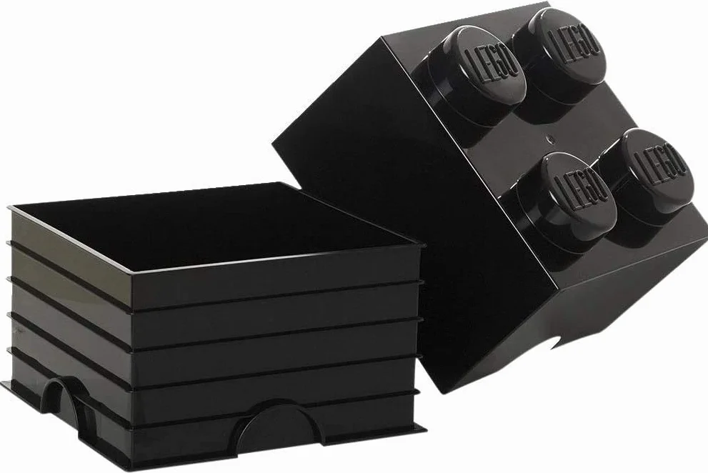 Lego Boîte de Rangement 4 Briques Plastique Noir 45 x 35 x 25 cm