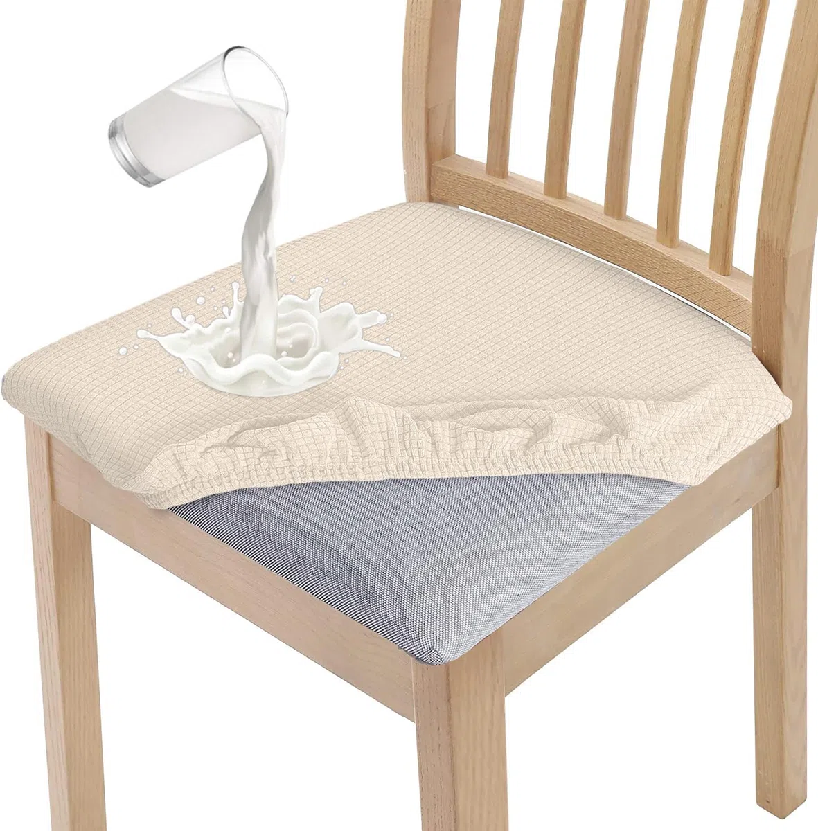 Granbest Élégants housses de chaise de salle à manger imperméables Set de 4, Coussins de chaise de salle à manger haute extensibilité Housses de protection lavables pour banquet, cuisine, fête, hôtel