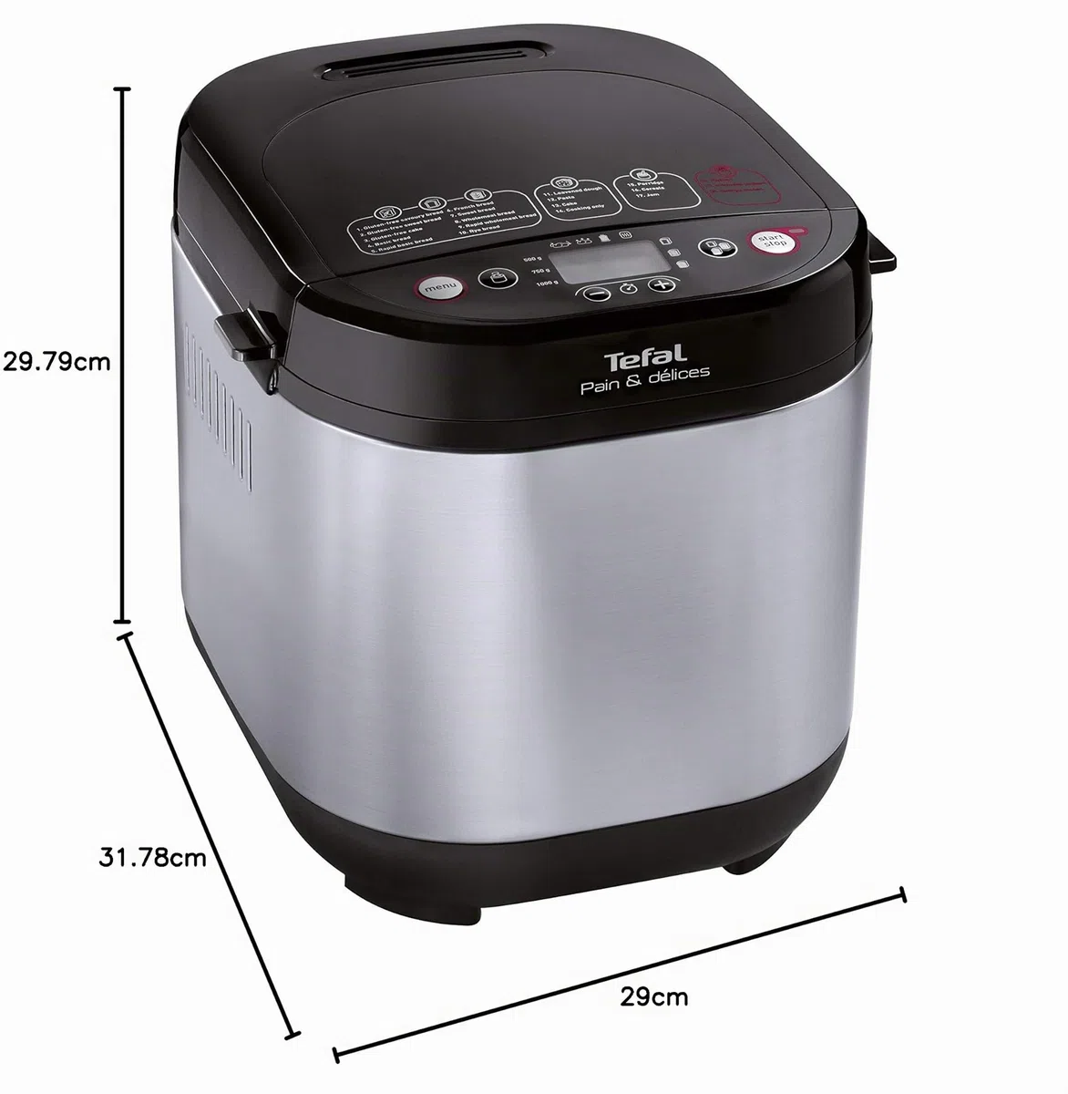 Machine à pain Tefal PF240E38, noir/acier inoxydable