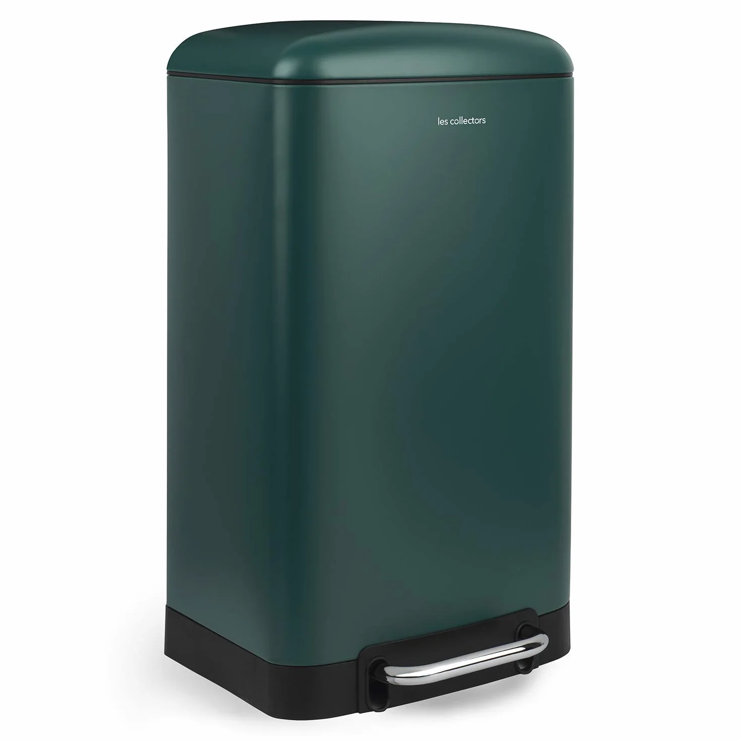 Les Collectors Poubelle de Cuisine à Pédale Acier inoxydable Capacité 30L Sac compatible 30-50L Compacte Fermeture silencieuse Seau intérieur amovible Finition Mat Vert Canard