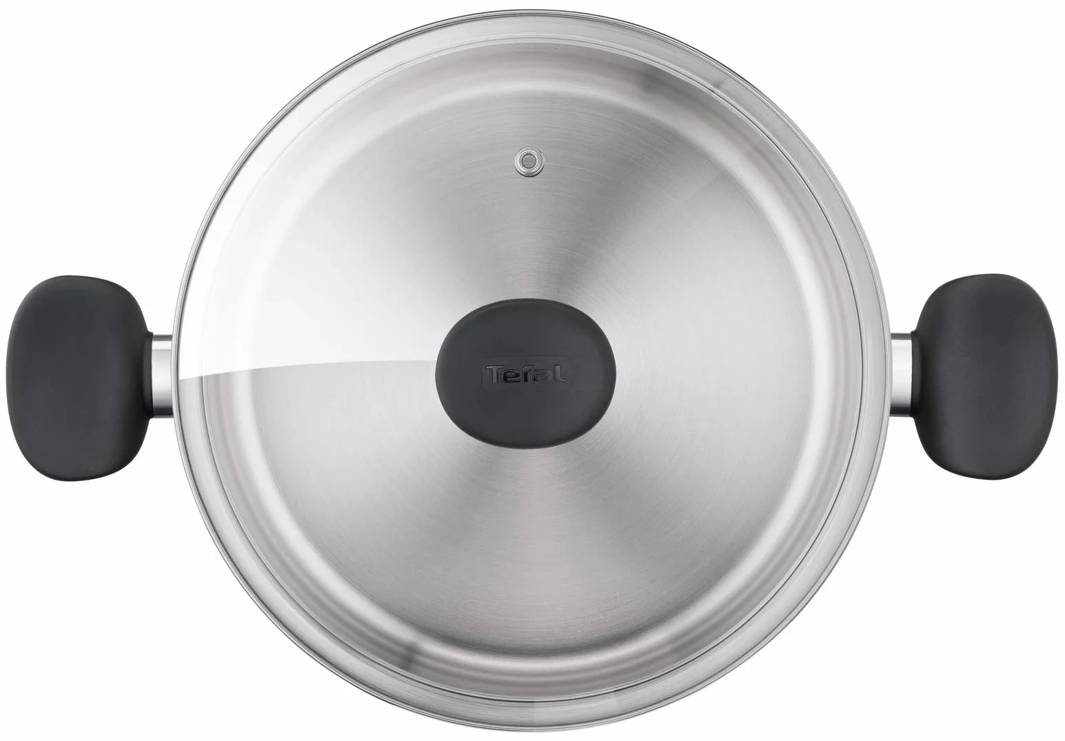 Tefal Faitout 24 cm (5 L) + couvercle verre, Induction, Acier inoxydable haute qualité, Garantie 10 ans, Livre recette, Primary E3084604