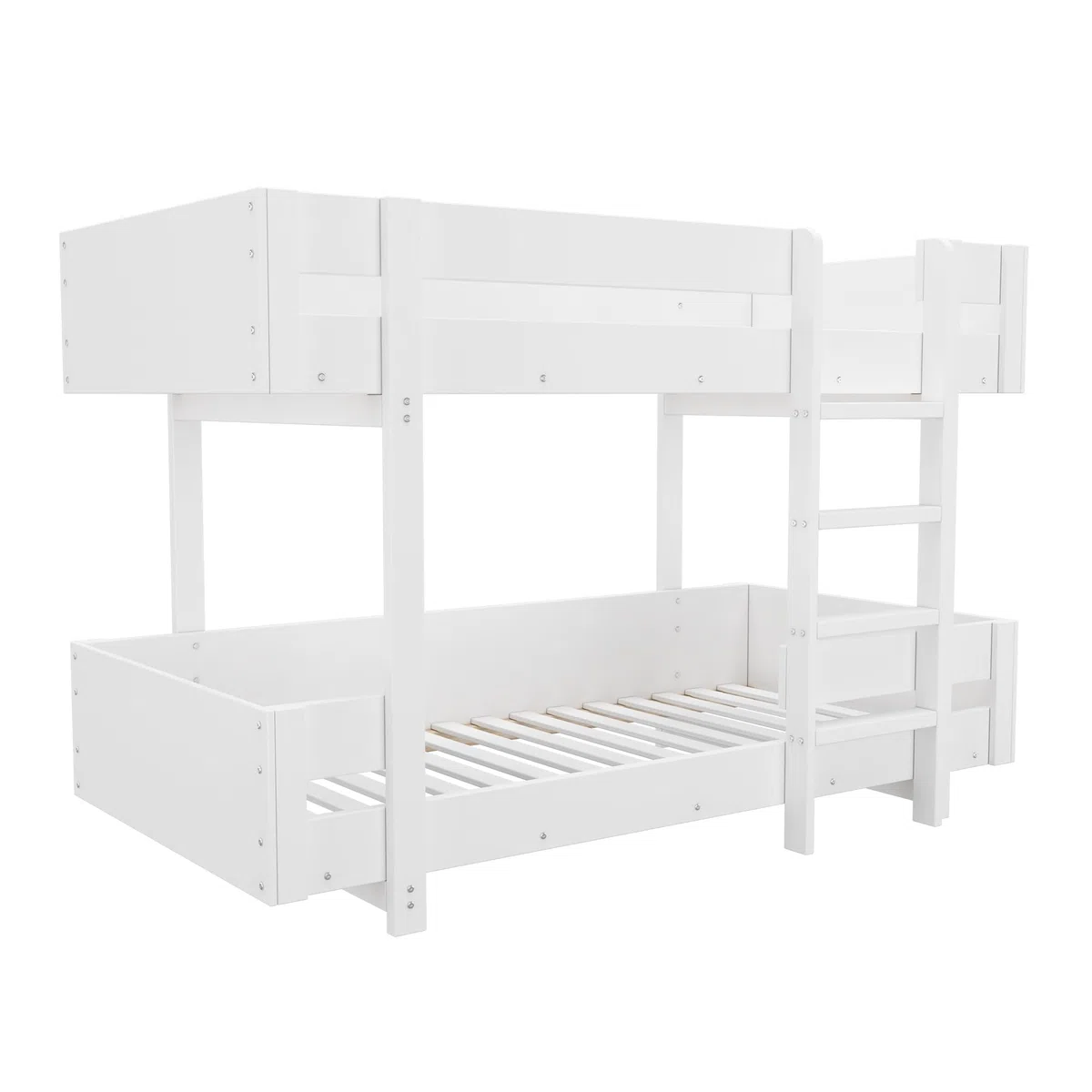 Merax Lit superposé pour Enfant, 90 x 200 cm, en Bois Massif et MDF, avec échelle de sécurité, pour garçons et Filles, Blanc (sans Matelas)