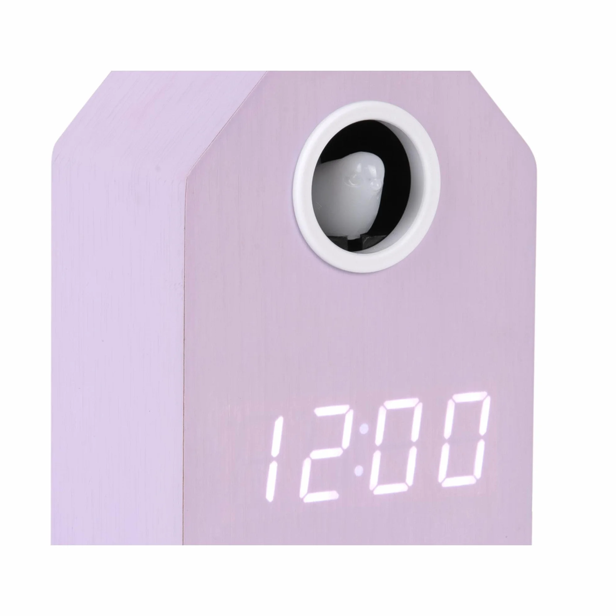 Karlsson Cuckoo Réveil LED rectangulaire en bois Violet 9 x 9 x 15,8 cm