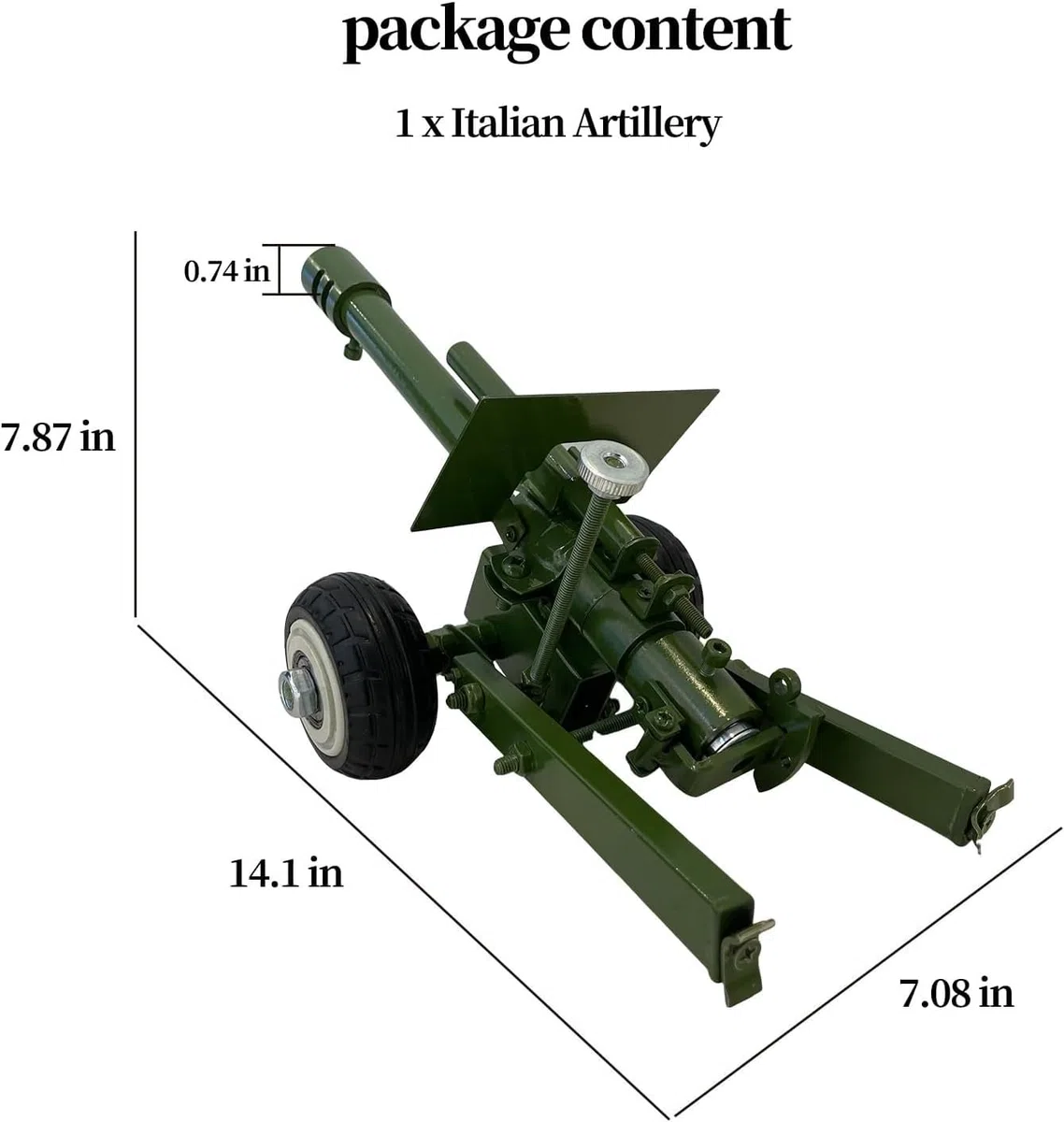 Canon de pétard, mini canon qui tire, lanceur de pétard en acier inoxydable, ornements de collection (modèle italien)