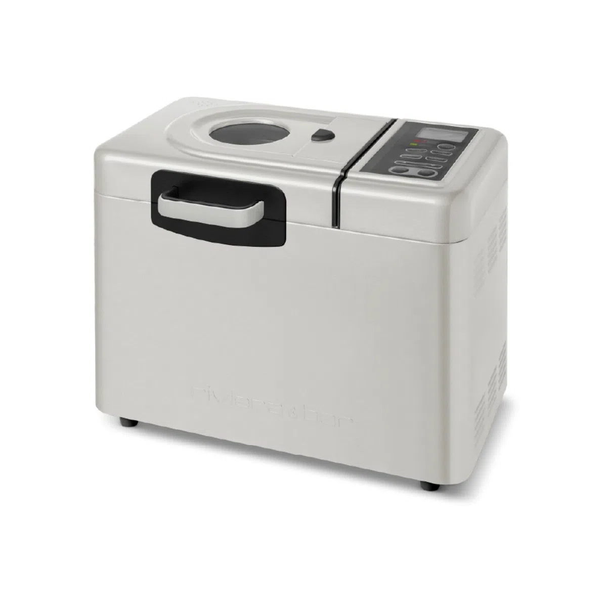 riviera&bar Machine à Pain Sans Gluten - 820W, 14 Programmes, Distributeur d'Ingrédients, Pétrin Auto-Rabattable - 3 Tailles de Pain, Départ Différé 13h - Blanc Ivoire