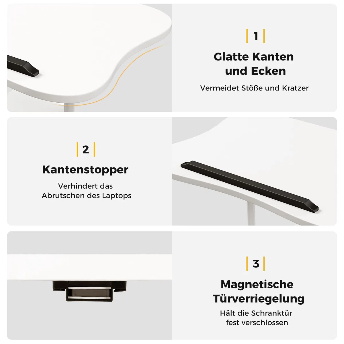 FANTASK Podium sur roulettes pour Ordinateur Portable - Pupitre Mobile réglable en Hauteur avec Plateau inclinable et Armoire pour Bureau à Domicile - Noir et Blanc