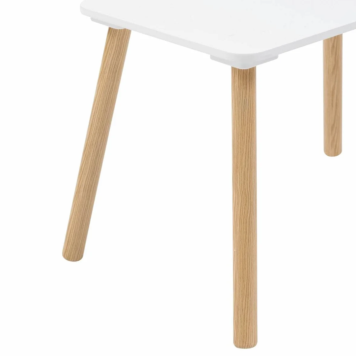 Atmosphera - Ensemble de Table et Chaises Enfant Alex - 3 Pièces (1 Table + 2 Chaises) - Plateau Résistant à l'eau - Mobilier de Chambre, Salle de Jeux - Fille et Garçon - Bois, Bords Arrondis, Blanc