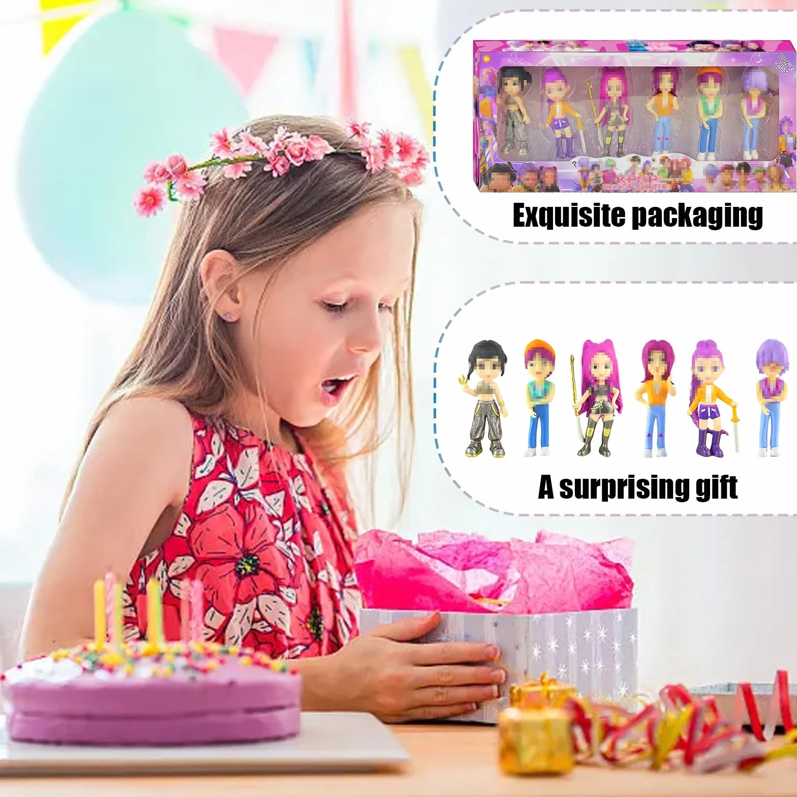 Huntrs Figurine Set 6 Pièces PVC Cartoon Anime Ornements Cadeaux Anniversaire