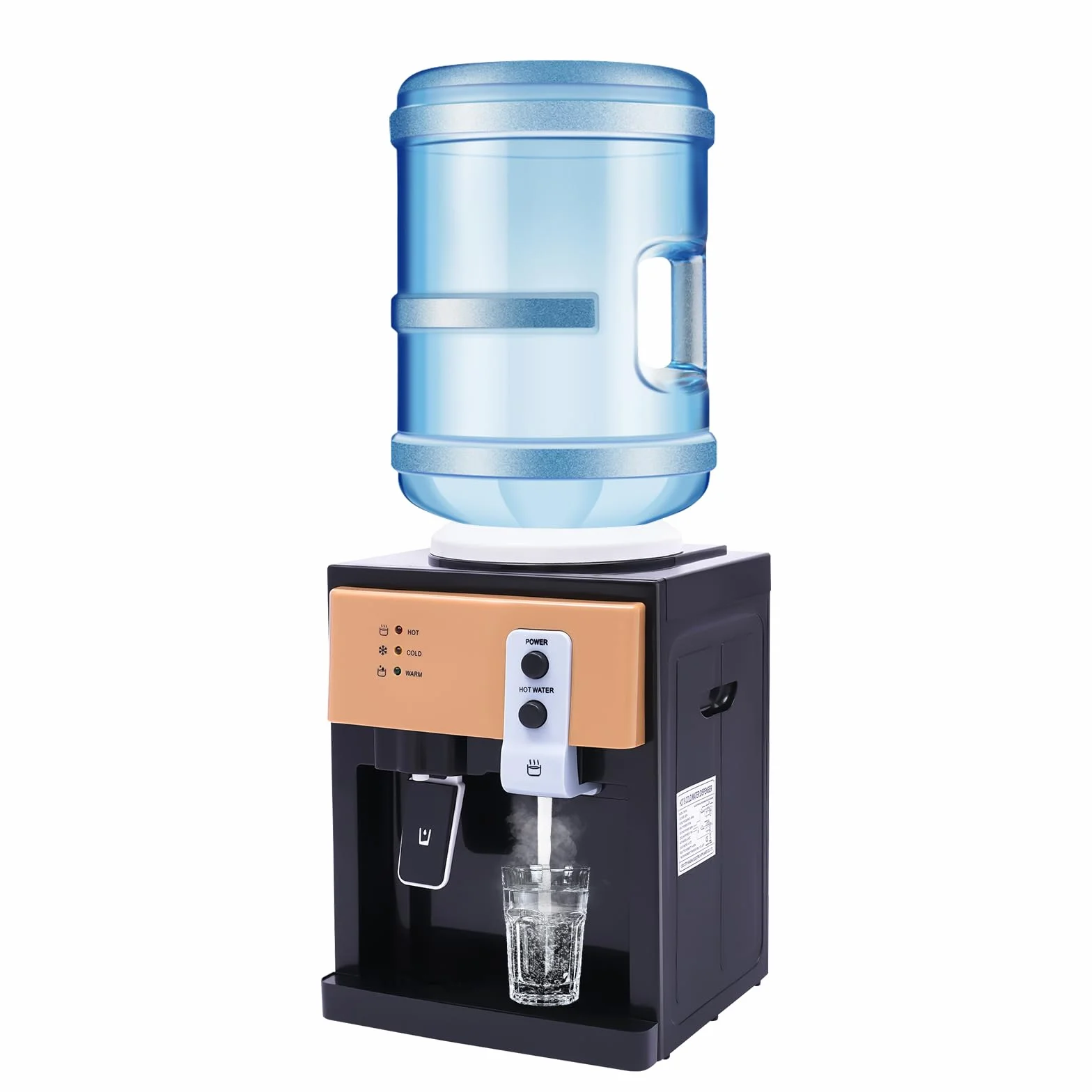 Distributeur d'eau électrique 550 W, distributeur d'eau chaude et froide 8 ℃ à 95 ℃, distributeur d'eau avec bac de récupération d'eau amovible, distributeur d'eau chaude à chargement par le