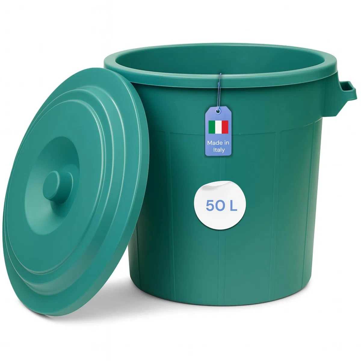 YourCasa Poubelle 50 l - Poubelle avec couvercle verrouillable - Poubelle avec poignées de transport pour jardin - Petite poubelle à nourriture ou récupérateur d'eau de pluie - Citerne à eau