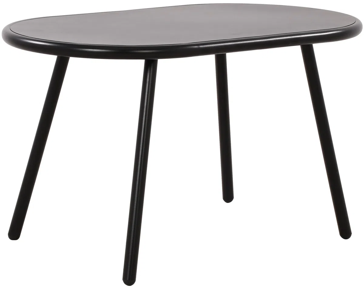 CLP Table Basse Velva I Table de Salon Ovale pour l'extérieur et l'intérieur I Table de Jardin résistante aux intempéries et aux UV, Couleur:Noir