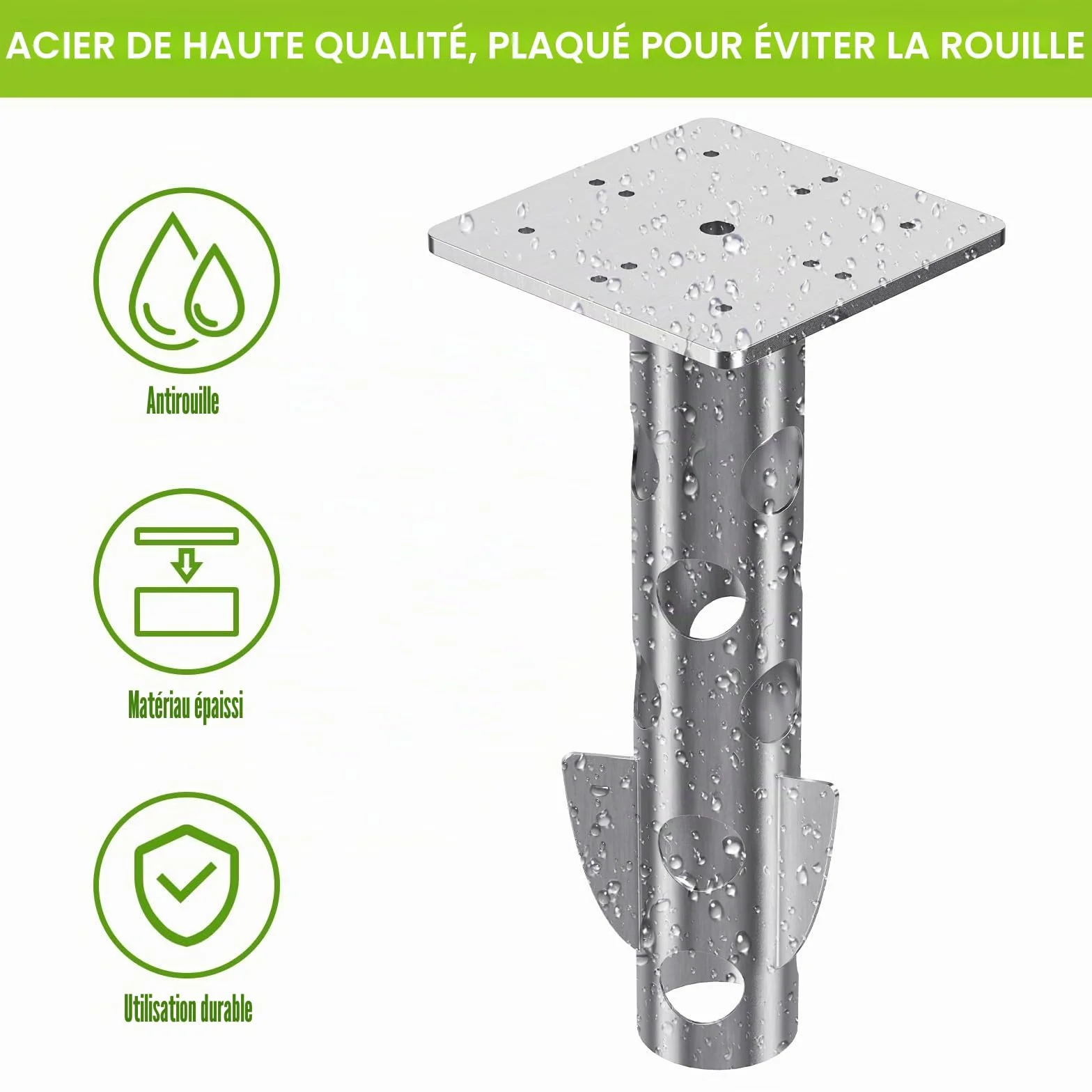 Support de Parasol Universelle en Acier Résistant à la Rouille, Base enterrée Peu encombrante