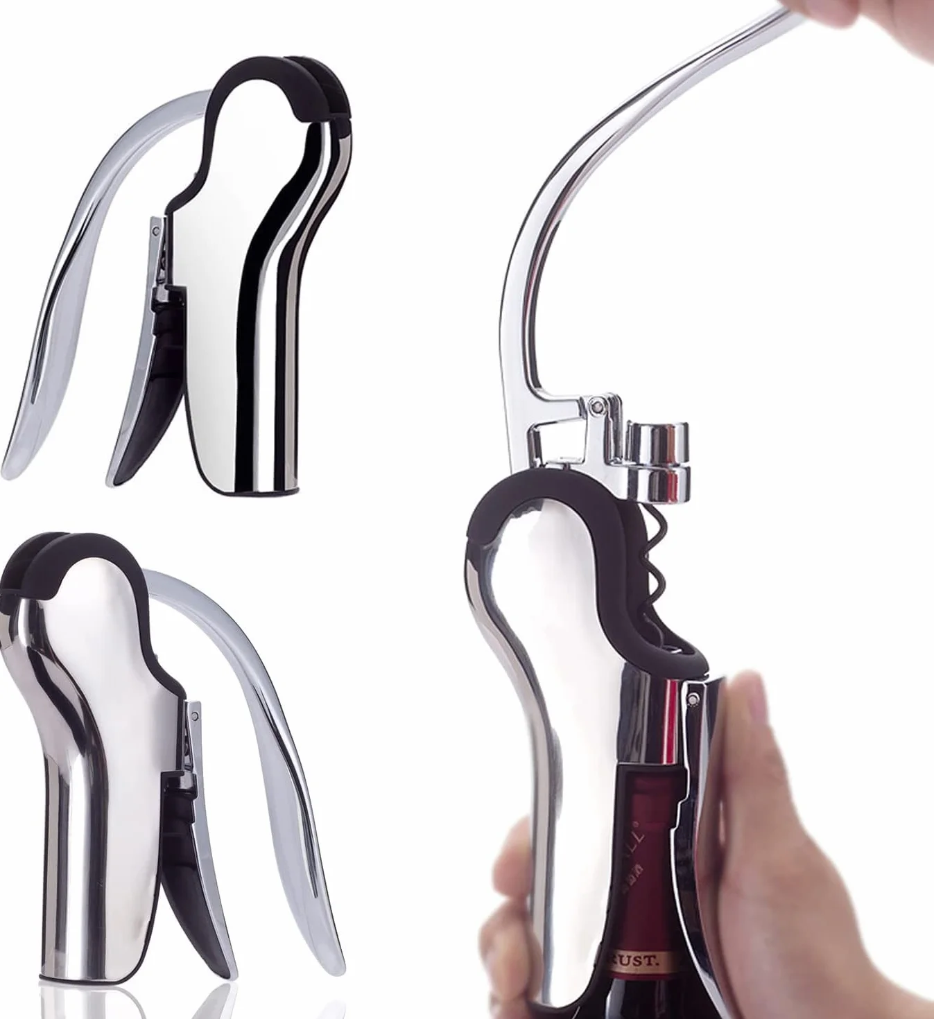 Ouvre-bouteille en acier inoxydable avec coupe-capsule intégré