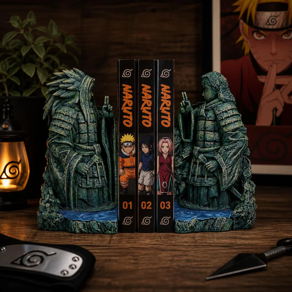 Nemesis Now Serre-Livres The Final Valley Peint à la Main Hashirama et Madara Figurines Naruto Résine