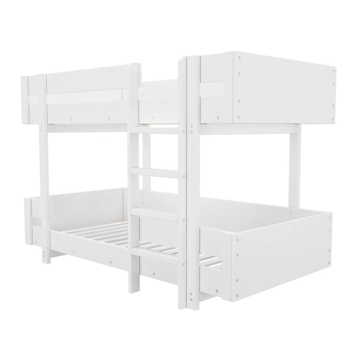 Merax Lit superposé pour Enfant, 90 x 200 cm, en Bois Massif et MDF, avec échelle de sécurité, pour garçons et Filles, Blanc (sans Matelas)