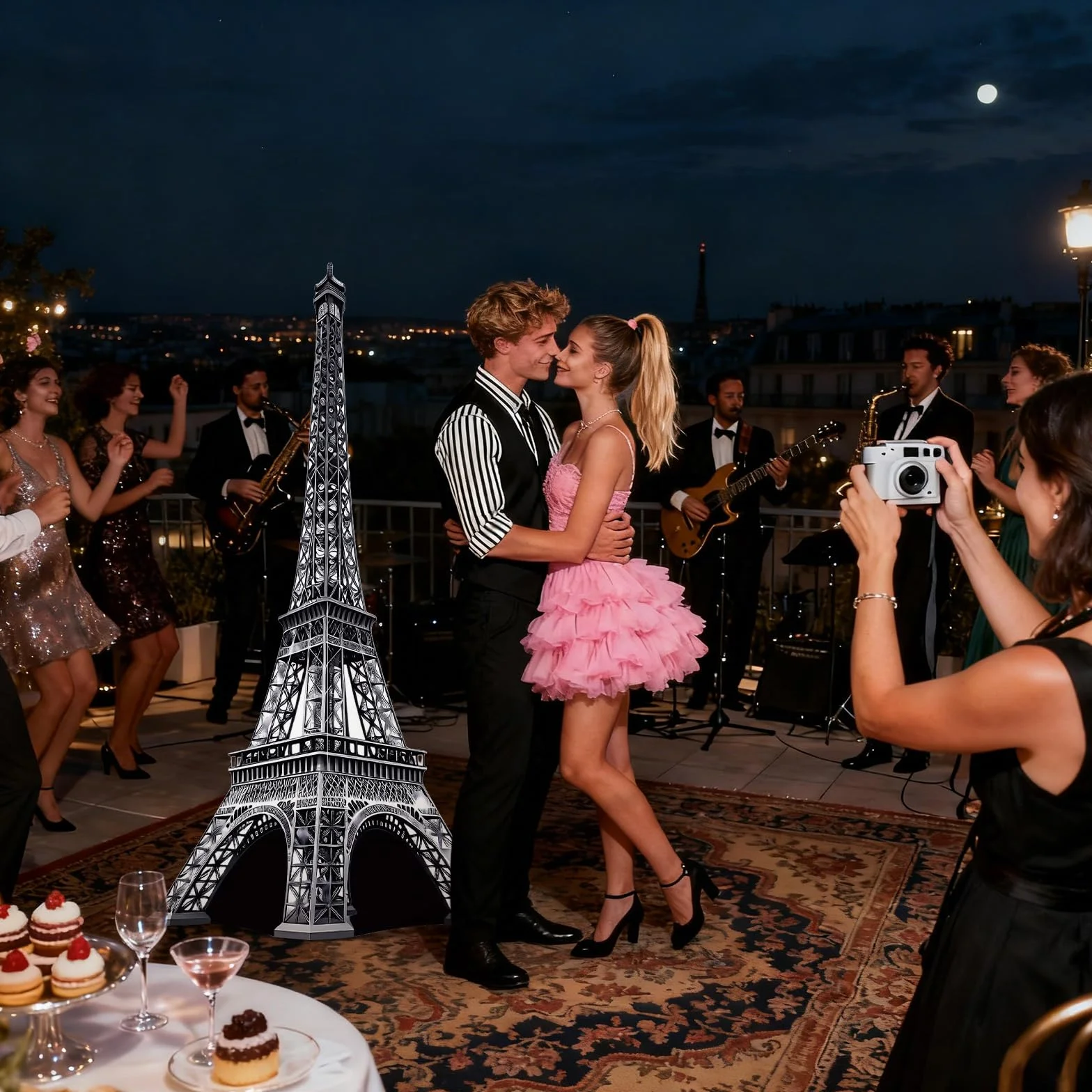 Tour Eiffel 3D 1,8 m Découpe carton Taille réelle Accessoire cabine photo Panneau fête anniversaire France