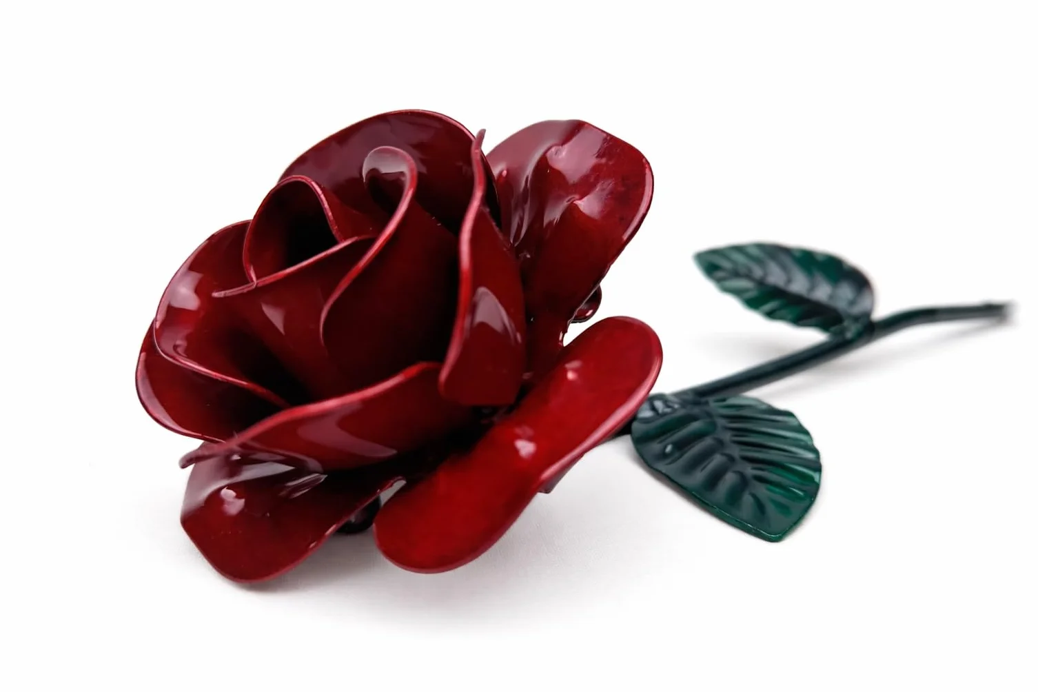 Rose Éternelle en Fer Forgé Faite à la Main avec Carte de Dédicace, Coffret Cadeau Romantique