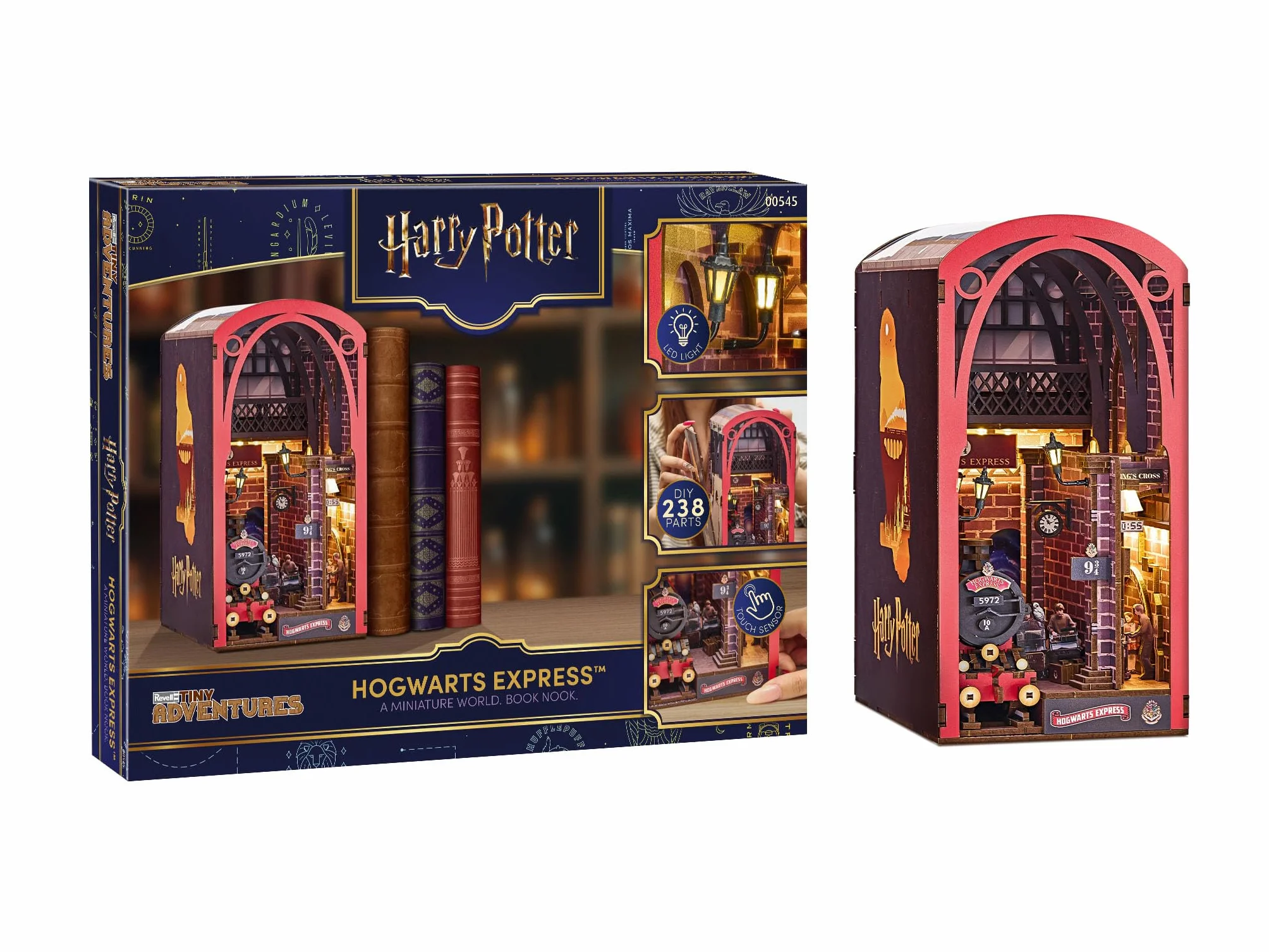 Revell Tiny Adventures Harry Potter Poudlard Express Book Nook avec éclairage LED 3D Miniature Bricolage en Bois