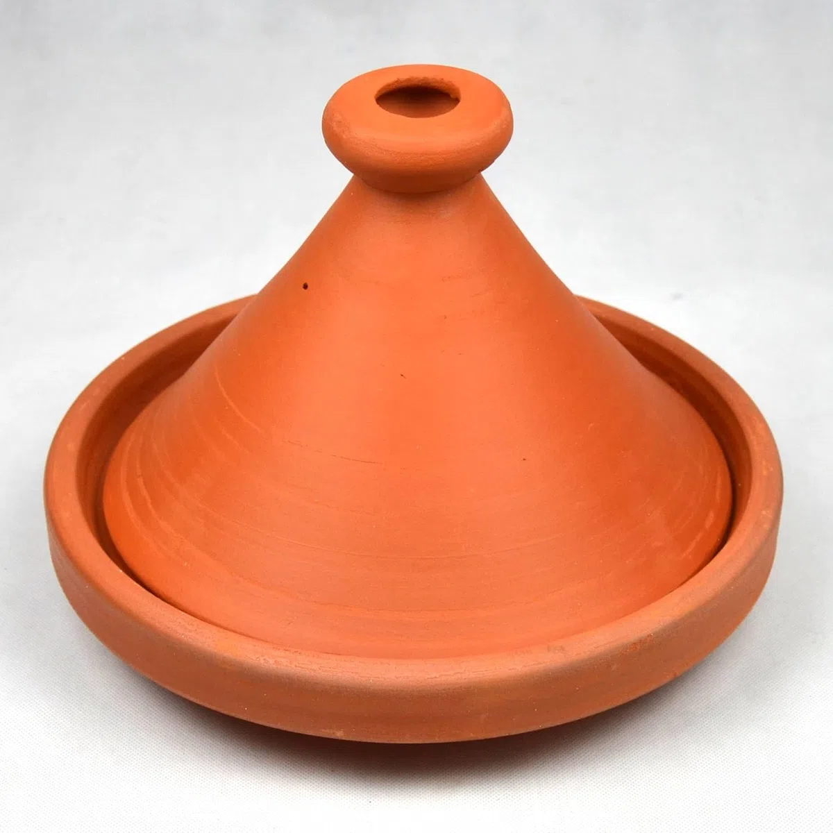 Grand plat à tajine marocain en terre cuite, non émaillé, diamètre 35 cm, pour 6 à 8 personnes, original du Maroc