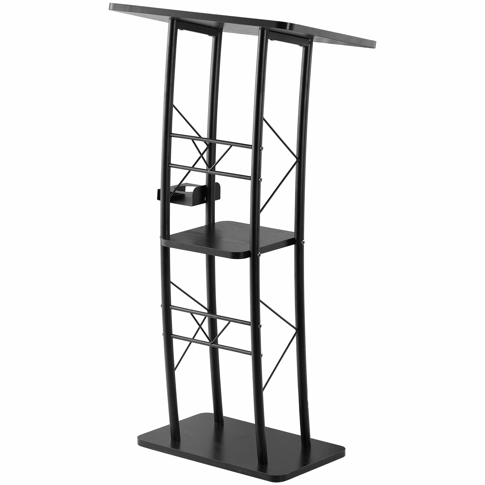 VEVOR Pupitre de Conférence 118 cm, Podium en Métal avec Large Surface de Lecture et Compartiment de Rangement