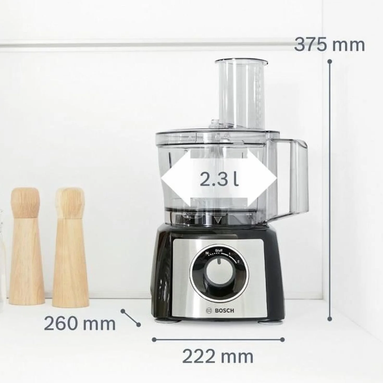 Bosch MultiTalent 3 MCM3501M – Robot de cuisine polyvalent avec plus de 50 fonctions – 800 W – Capacité de 2,3 L – Couleur : Noir/Inox brossé