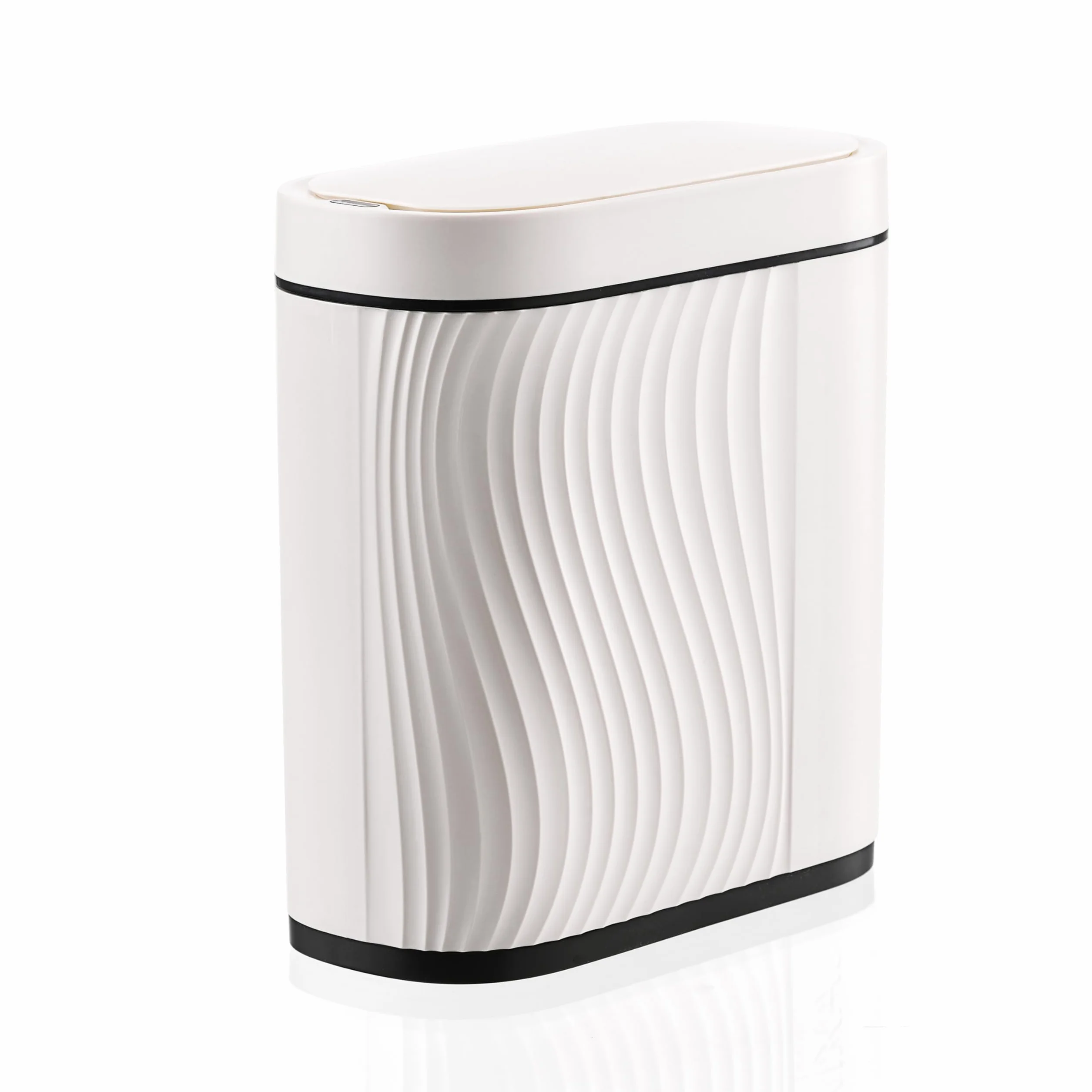 Poubelle Automatique 8L avec Capteur - Poubelle Électrique avec Couvercle pour Cuisine & Salle de Bain - Étanche/Anti-Odeurs pour Bureau, Chambre, WC - Corbeille Blanche Silencieuse