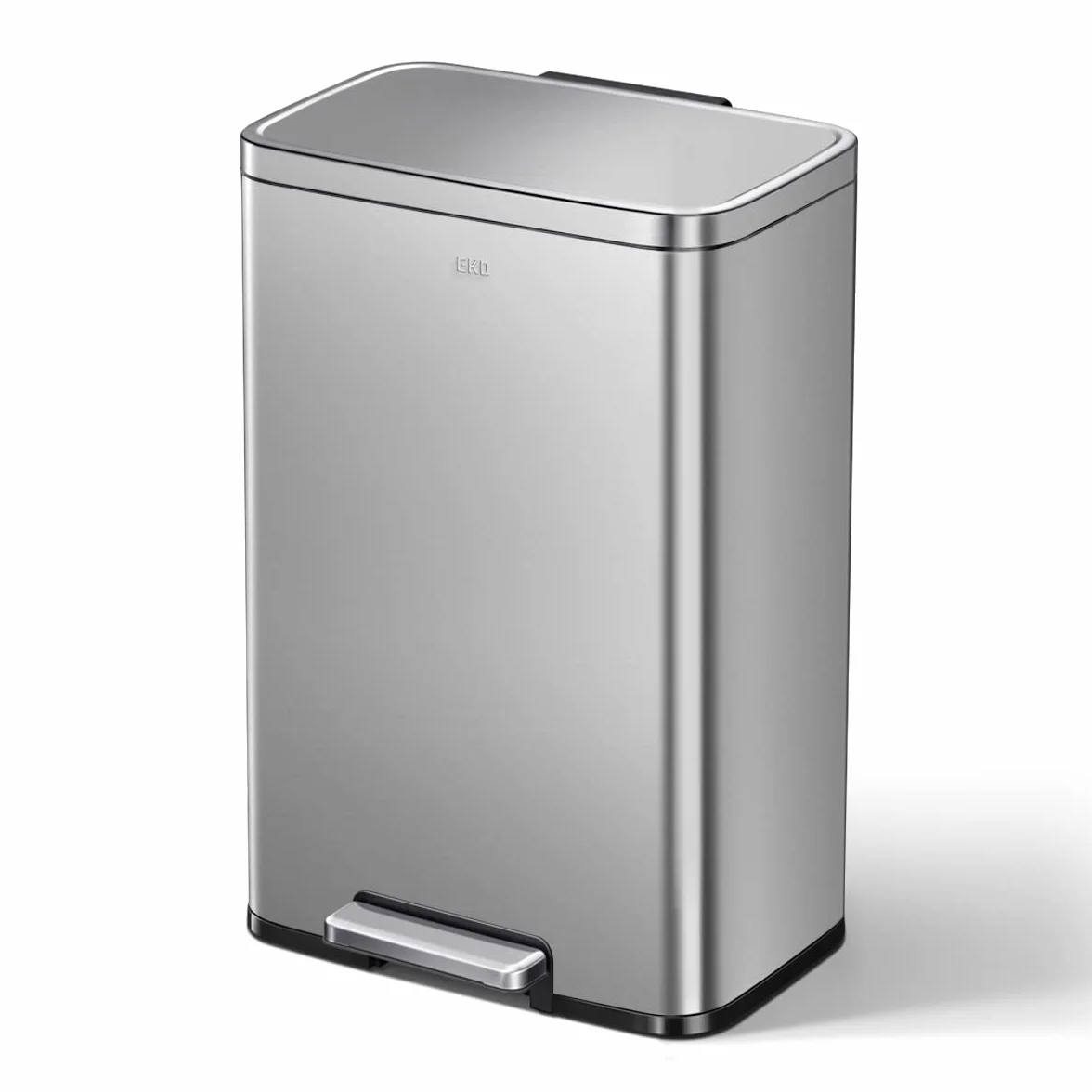 EKO Poubelle Cuisine Madison 50L avec Pédale | Grande Capacité | Inoxydable Anti-Traces | Fermeture Ralentie Silencieuse Salle Bain