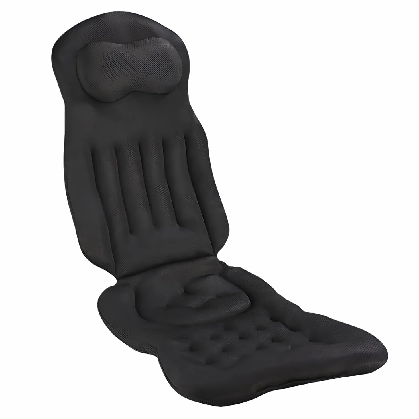 Coussin de bain complet pour baignoire épais avec appuie-tête ventouses crochets suspension Noir