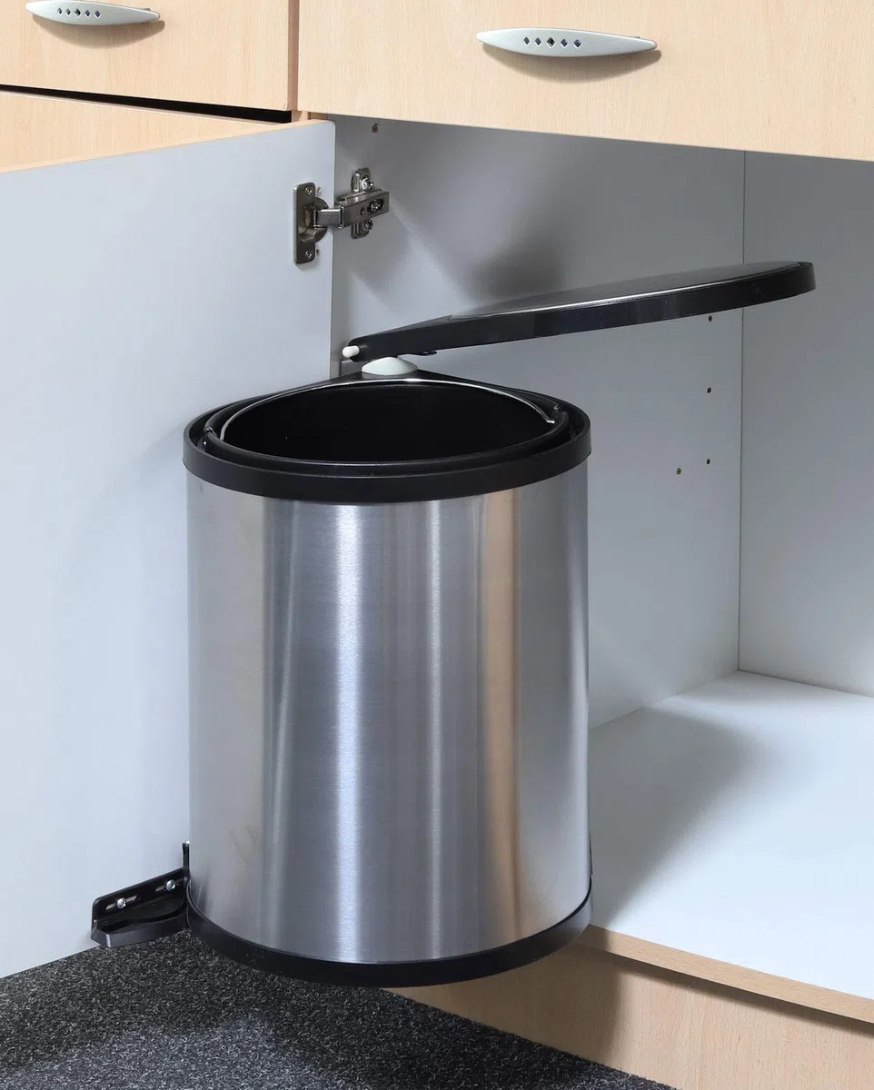 Spetebo Poubelle encastrable en acier inoxydable 12 l