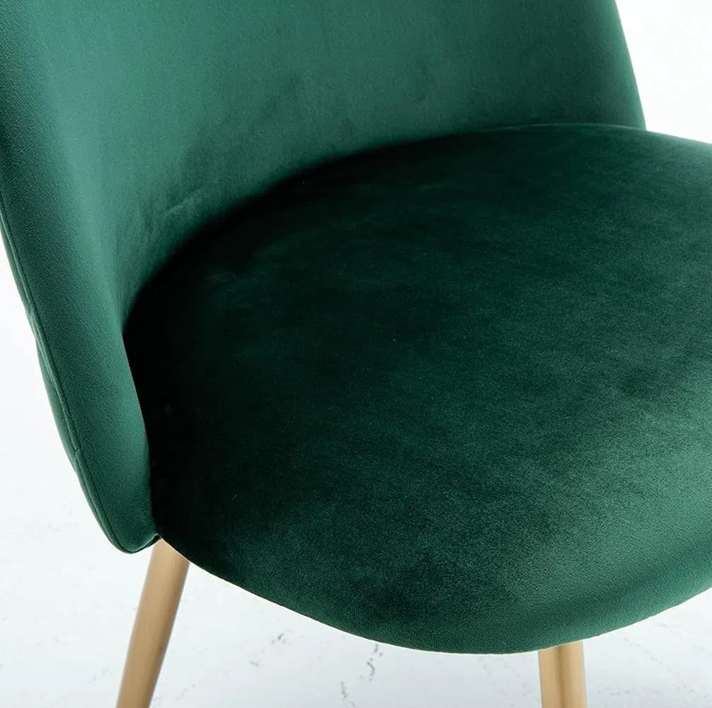 Ensemble Table a Manger avec 4 Chaises Tables Ronde 80cm et Chaises Velours pour Cuisine, Salle à Manger et Salon (4 chaises Vert + Table Ronde)