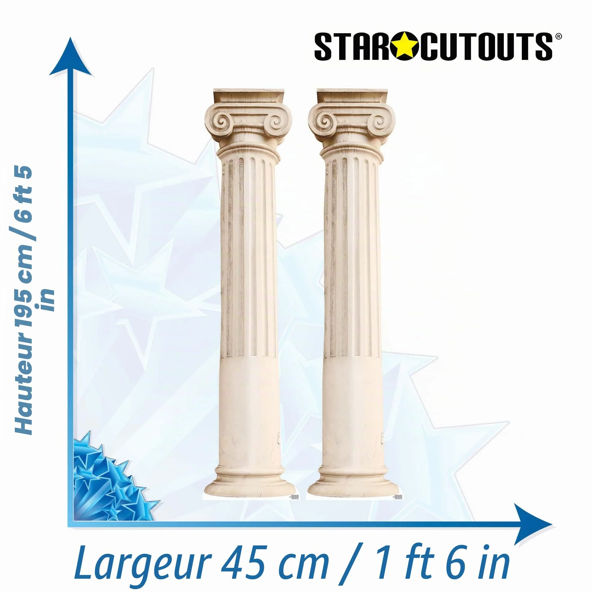 Grandes découpes en Carton Motif 2 piliers Romains Grèce Antique Rome Grec Star Cutouts SC4150