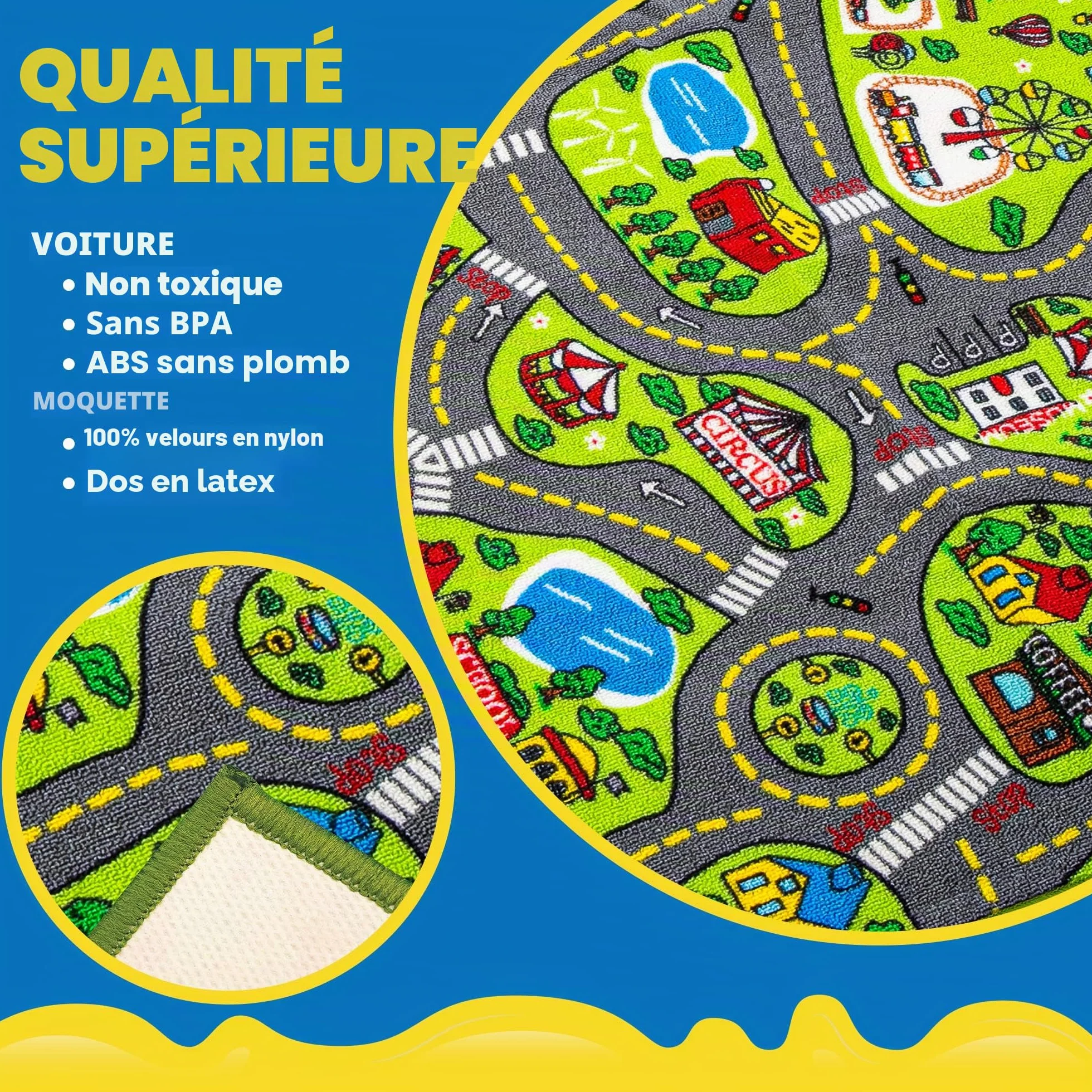 JOYIN Tapis de Jeu avec 12 Mini Voitures 80 x 150 cm pour Enfants Garçon et Fille