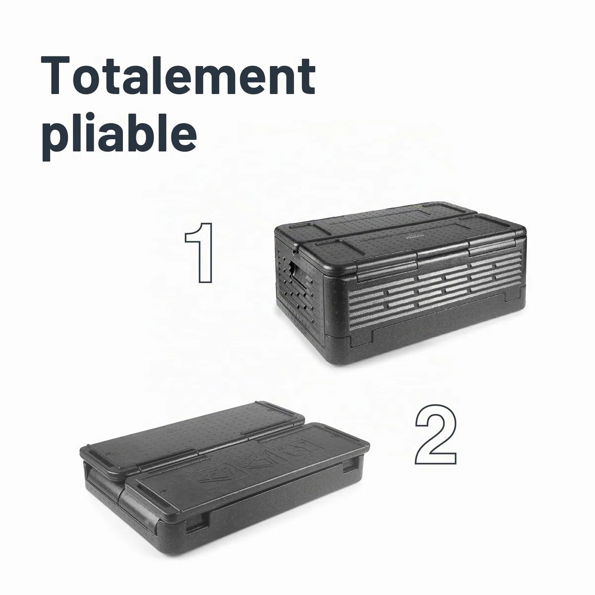 Lacor - 66066 - Boîte de Trempe Isolante, en PPE, GN 1/1, Tranasporta, Isole ou Maintient les Aliments Froids ou Chauds, Légers, Résistants et Isolants, Imperméables, Entièrement Pliables, 38.5L, Noir