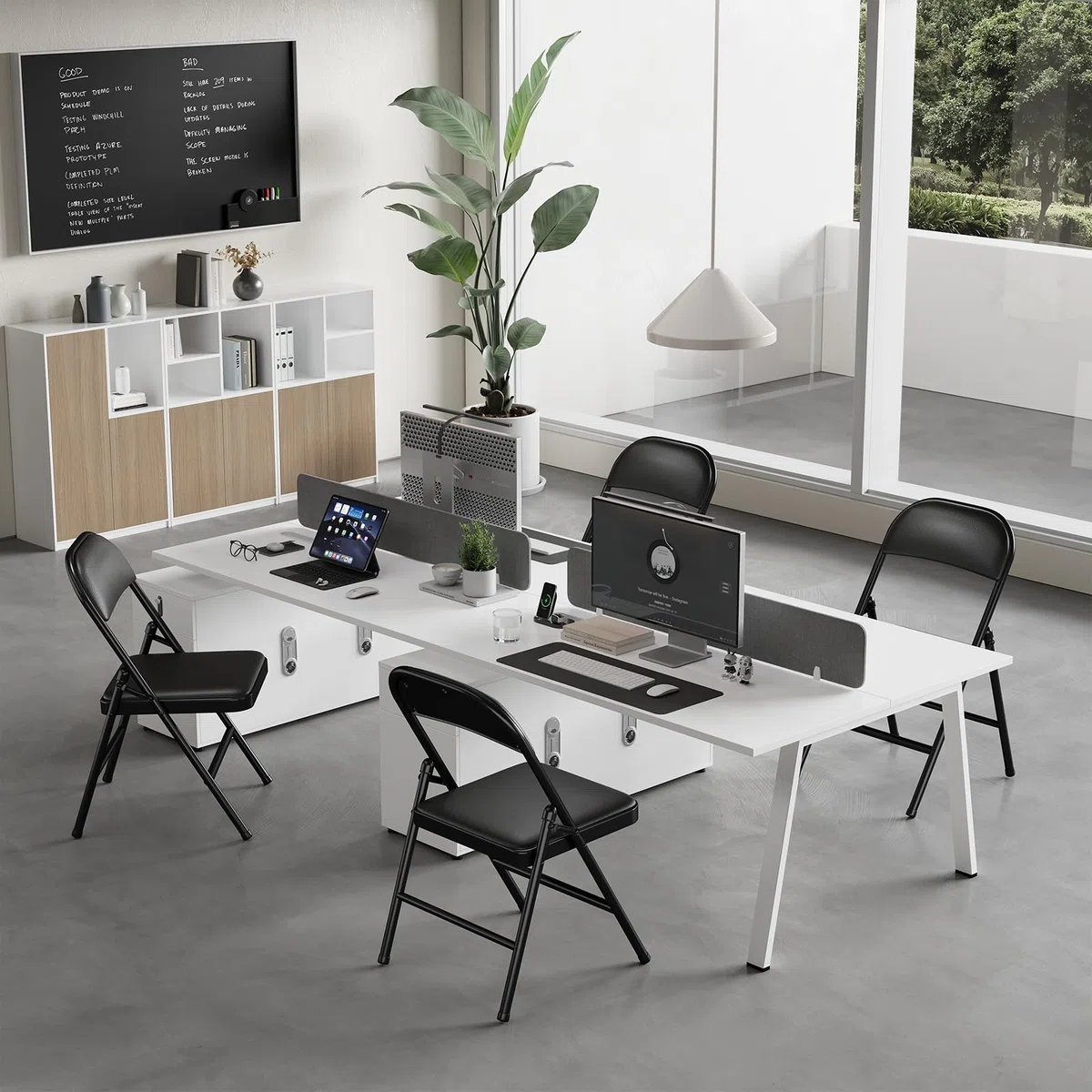Lot de 6 Chaises Pliantes Rembourrées, Charge 158 kg, Cadre en Acier, Simili Cuir PU, Pliable Gain de Place, sans Montage, pour Salon, Salle à Manger, Camping, Jardin, Réception, Noir