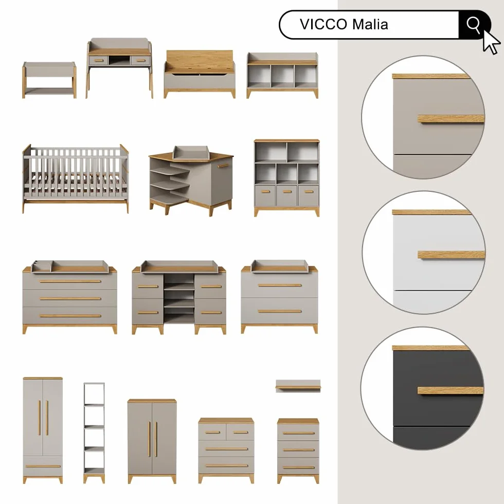 VitaliSpa Armoire Enfants Malia Blanc 70x186.8cm Rangement Vêtements
