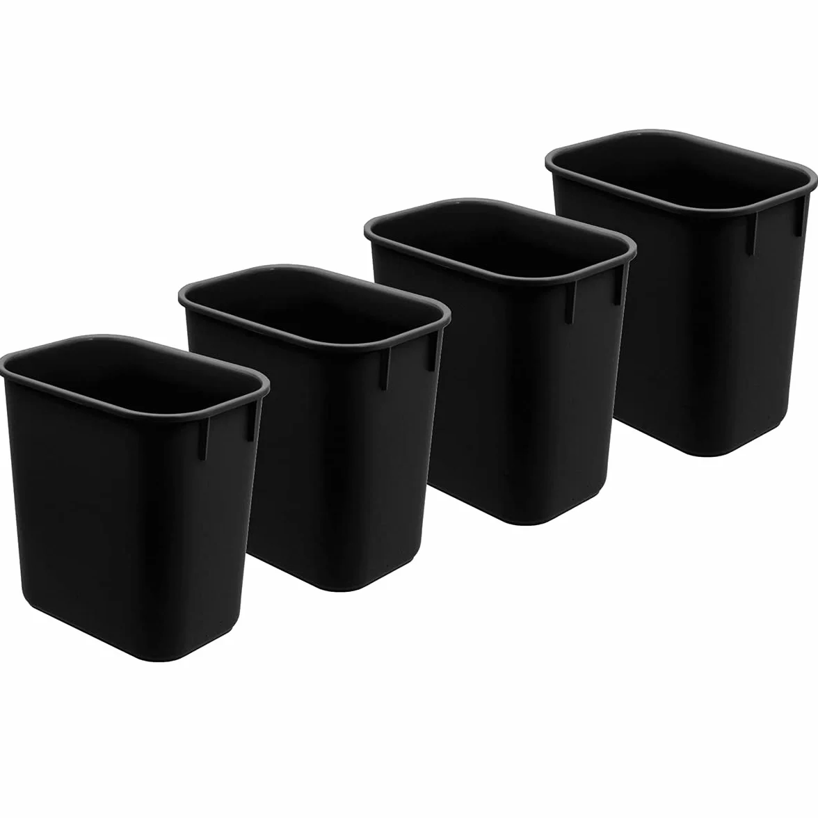 Acrimet Corbeille Poubelle bureau 12 litres plastique noire lot de 4