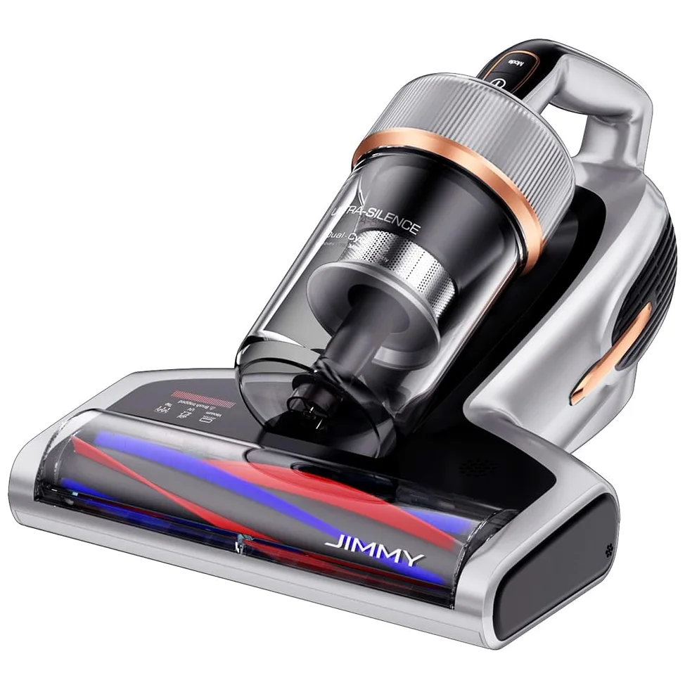 Jimmy BX7 Pro Aspirateur Anti acariens, 700W 16Kpa Puissance, avec Stérilisation UV et Ultrasons, Capteur Intelligent de Saleté, Filtration Dual-Cyclonic, pour Lit, Matelas, Canapé, Gris