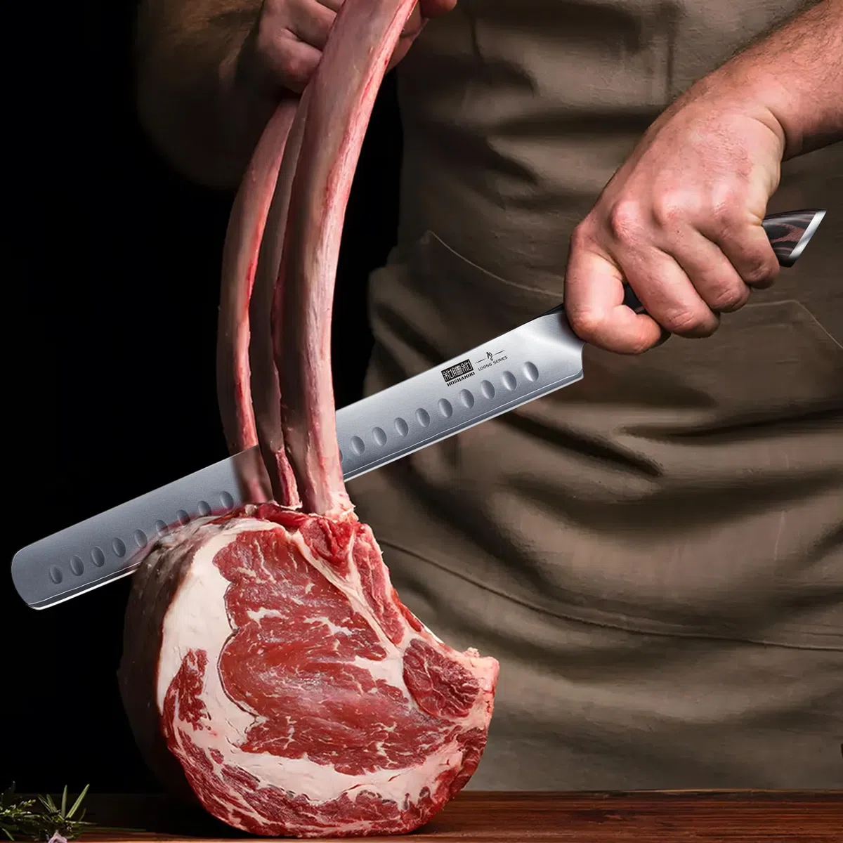 HOSHANHO Couteau Saumon 30cm, Professionnel Couteaux Poisson, Couteaux de Découper Japonais en Super Acier, Ultra Tranchants Couteau de Jambon avea Poignée Ergonomique