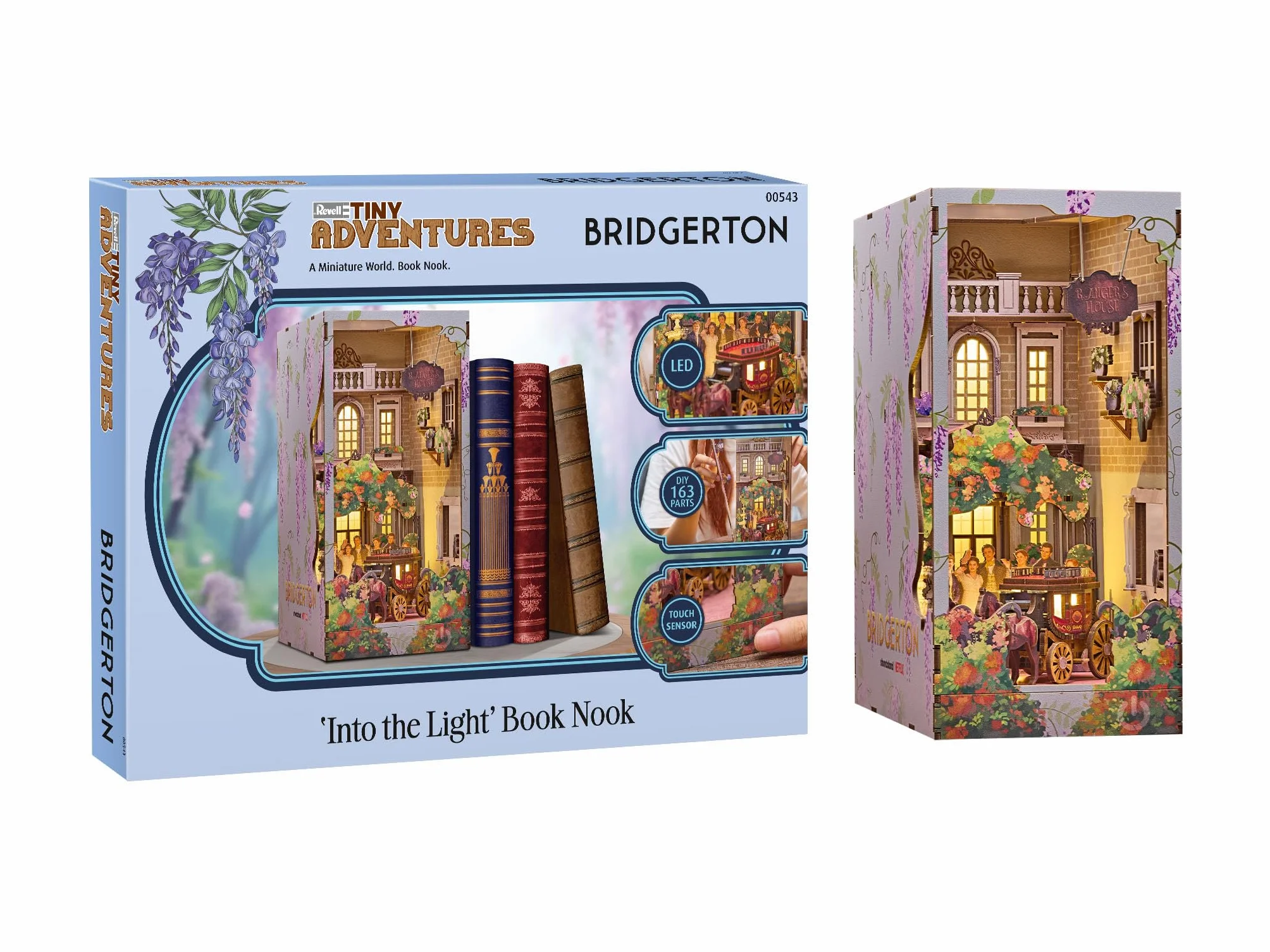 Revell Tiny Adventures Bridgerton Into The Light Book Nook LED Artisanat Miniature 3D Bois
