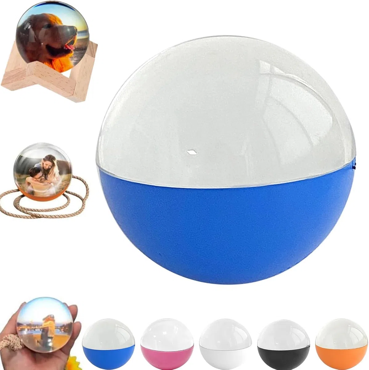 Album photo numérique boule de cristal 3D, affichage vidéo numérique en boule de cristal personnalisée, cadeau DIY avec écran électronique pour couples, animaux domestiques, albums de mariage