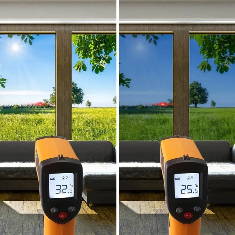 DIMEXACT - Film Anti Chaleur repositionnable pour Double vitrage - alu foncé - 120 cm x 1 m - en Rouleau