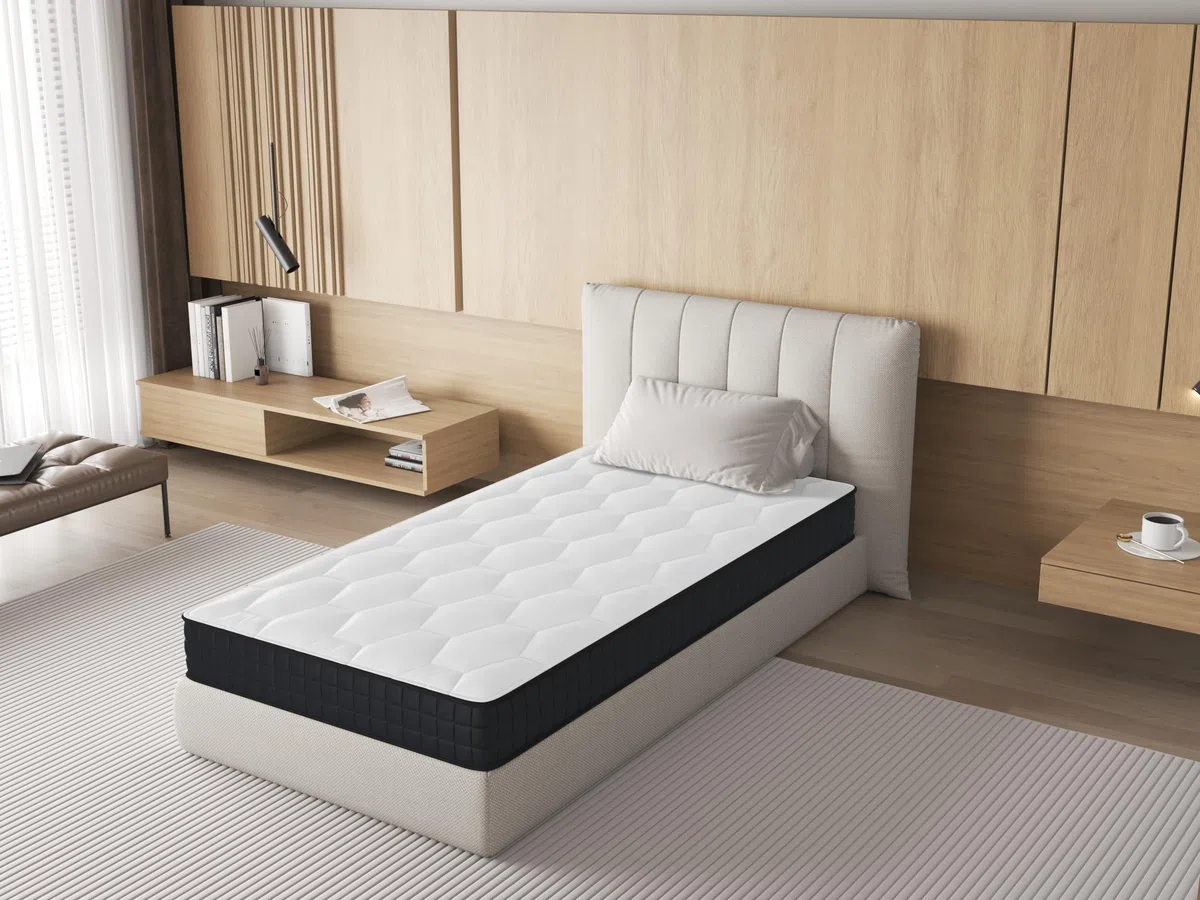 Matelas 90x190CM,Epaisseur 12CM,Matelas Mousse pour 1 Personnel,Moelleux,Confortable,Respirant (90x190x12CM)