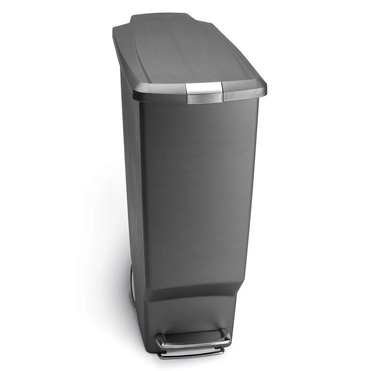 Simplehuman Poubelle à pédale étroite, Plastique, gris, 40 Liter