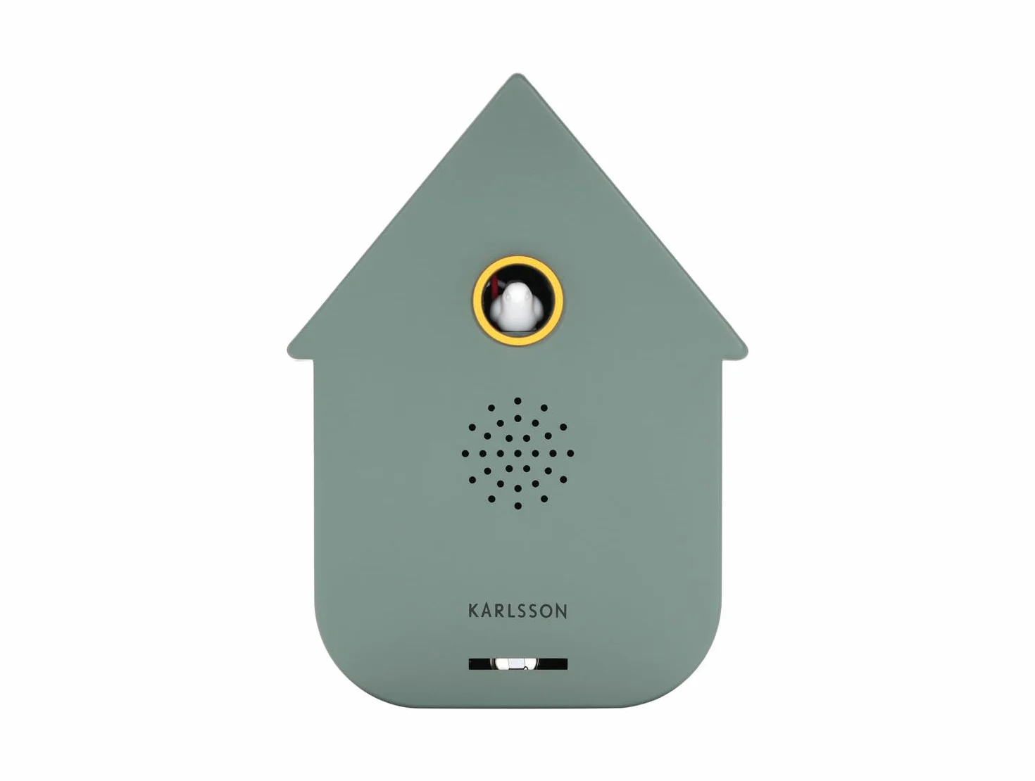 Karlsson Boîte à Son Coucou Moderne 11.5cm Vert Jungle - Détecteur de Mouvement Volume Réglable